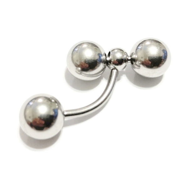 2 BIG FRICTION BALLS added Surgical Steel 14g to 10g 5/8" Balls PA Barbells.