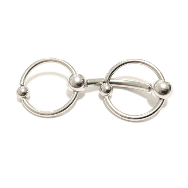 PA CHASTITY Barbell Handcrafted Surgical Steel 14g to 10g 5/8" DOUBLE RING.