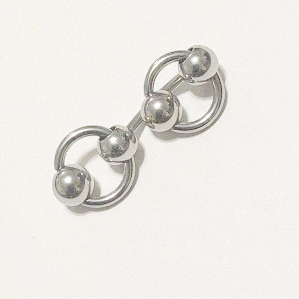 Surgical Steel DOUBLE SLAVE Rings 14g VCH Barbell.