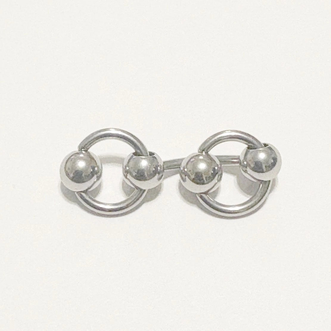 Surgical Steel DOUBLE SLAVE Rings 14g VCH Barbell.