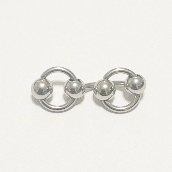 Surgical Steel DOUBLE SLAVE Rings 14g VCH Barbell.