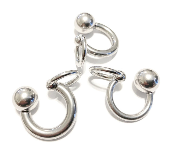 Surgical Steel 8g to 4g 5/8" PA HORSESHOE with SLAVE RING.