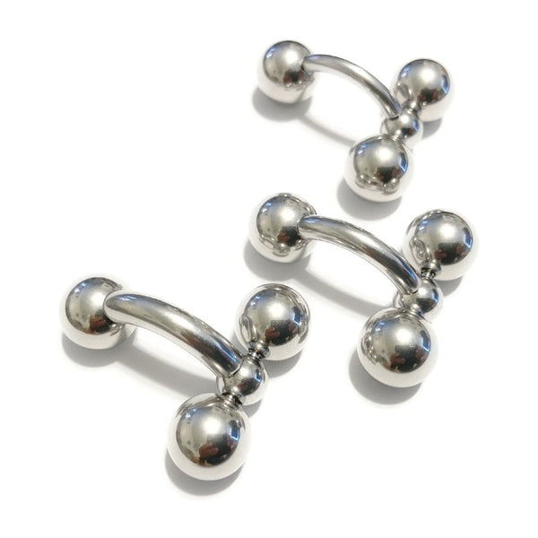 Surgical Steel 8 to 4g 5/8" Length, 1/2" Massager BALLS PA Barbells.