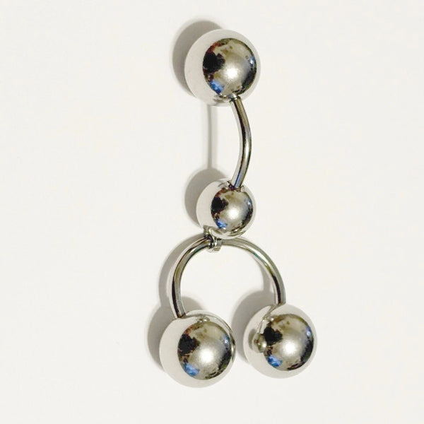 Surgical Steel Triple 10mm Solid Balls 14g VCH Barbell.