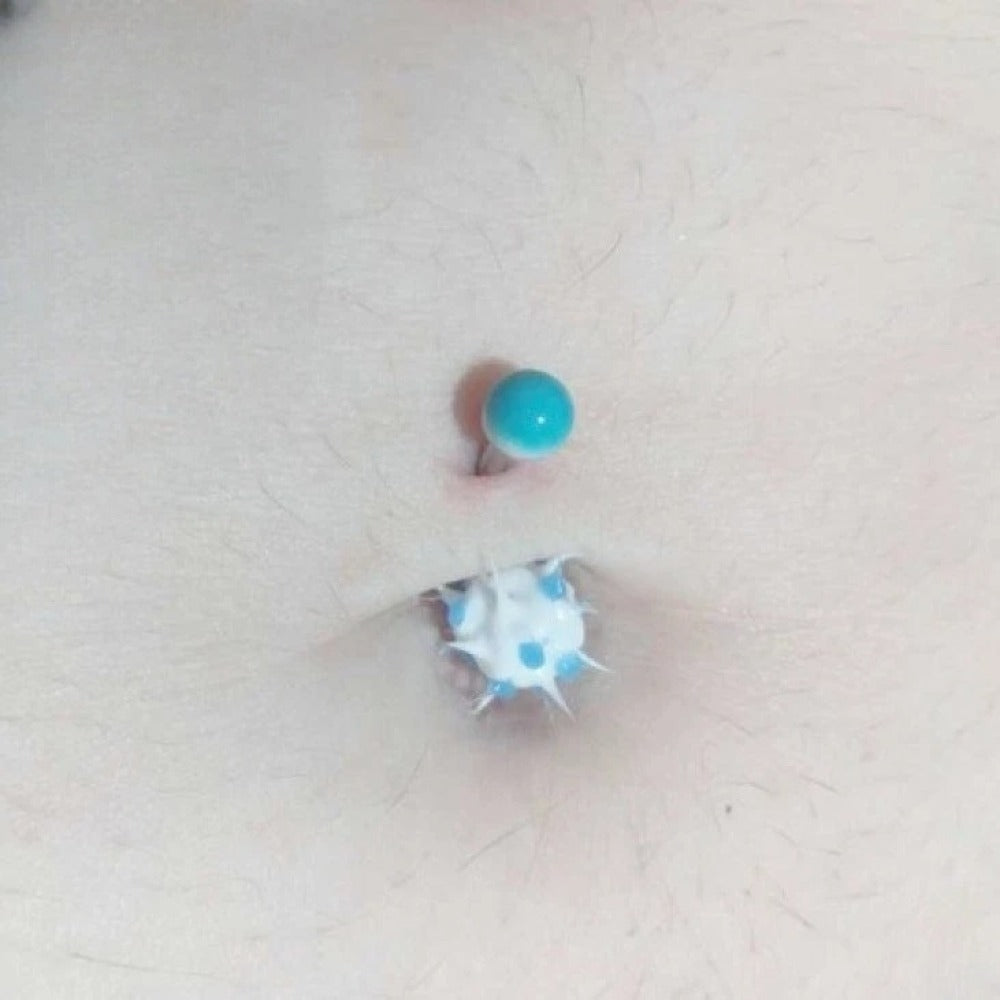 Surgical Steel Random Color Silicon 14g Navel Barbell.
