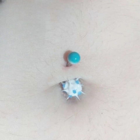 Surgical Steel Random Color Silicon 14g Navel Barbell.