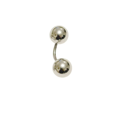 Double Solid 10mm Balls 316L Surgical Steel 14g VCH Barbell.