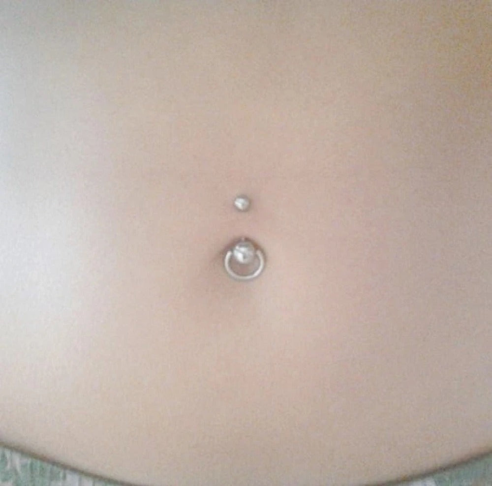 Surgical Steel Slave Ring 14g Navel Barbell.