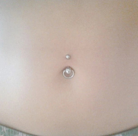 Surgical Steel Slave Ring 14g Navel Barbell.