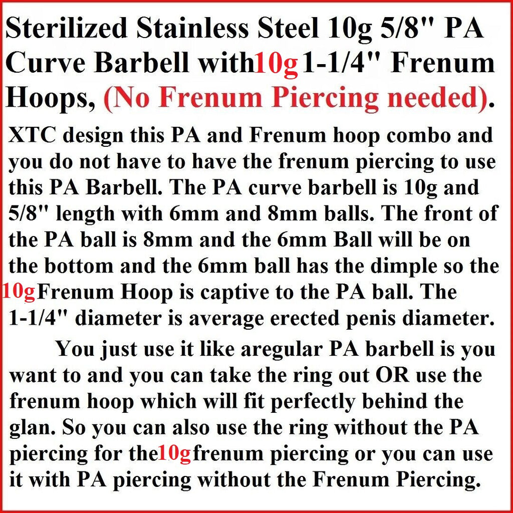 NO FRENUM PIERCING NEEDED; Sterilized 10g, 5/8