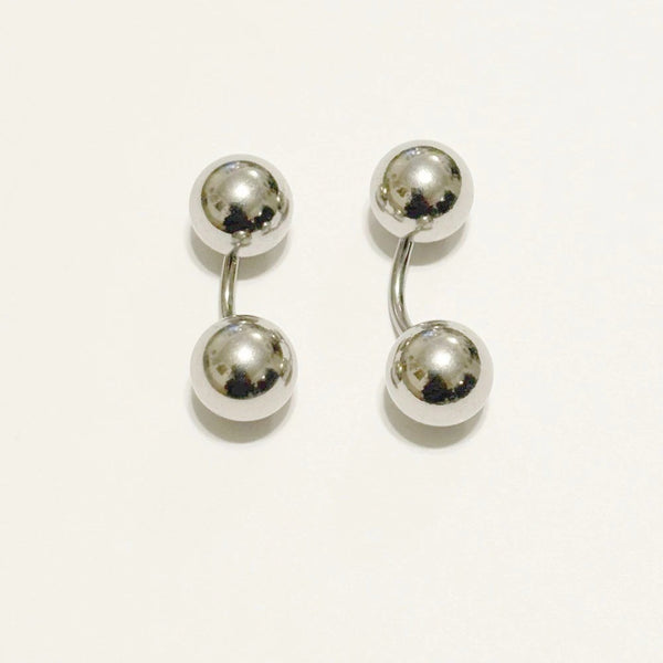 Double Solid 10mm Balls 316L Surgical Steel 14g VCH Barbell.