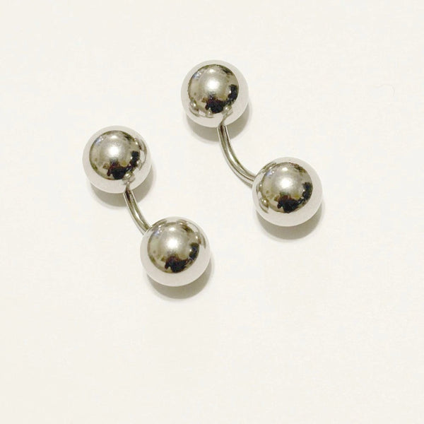 Double Solid 10mm Balls 316L Surgical Steel 14g VCH Barbell.