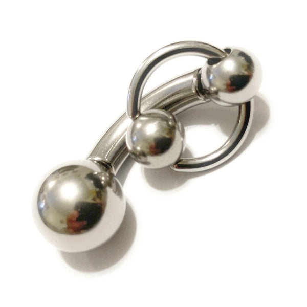 Surgical Steel 8g to 4g 5/8" PA CURVE BARBELL with SLAVE RING.