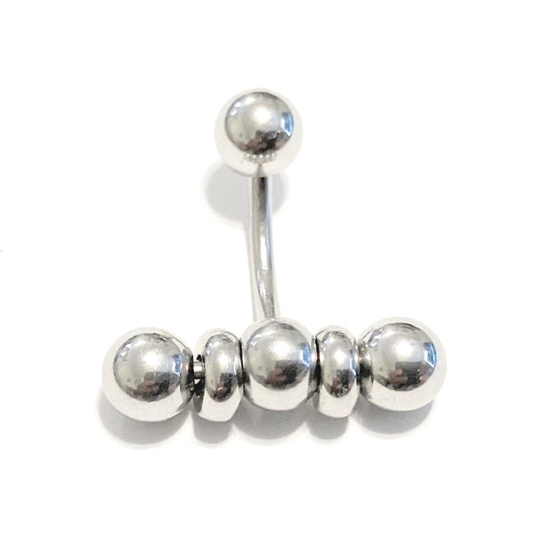 T-BAR Handcraft Surgical Steel 14g VCH Barbell with 8 & 10mm BALLS.