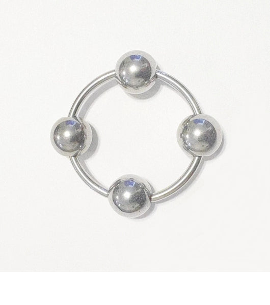 Surgical Steel 10g 35mm dia. with 4x1/2" dia. BEADED FRENUM HOOP.