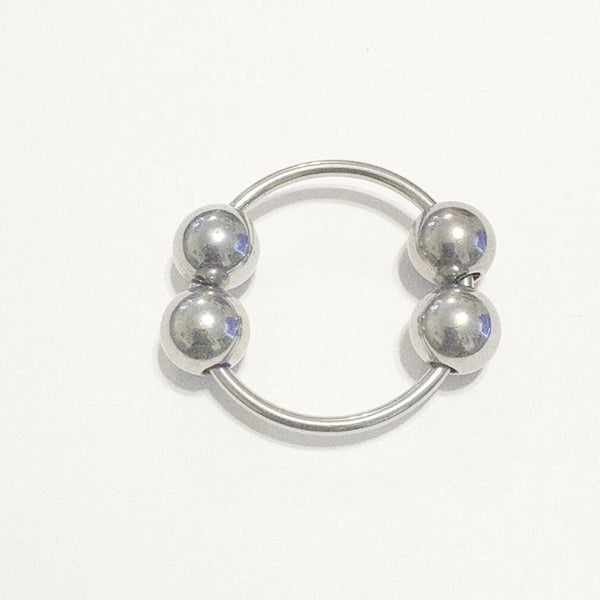 Surgical Steel 10g 35mm dia. with 4x1/2" dia. BEADED FRENUM HOOP.