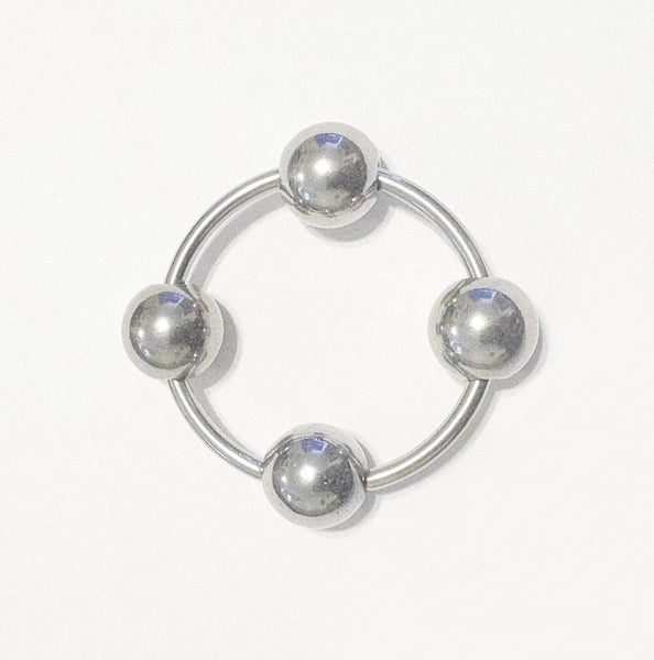 Surgical Steel 10g 35mm dia. with 4x1/2" dia. BEADED FRENUM HOOP.