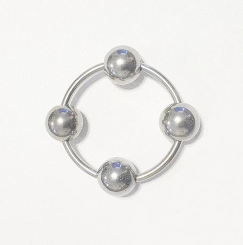 Surgical Steel 10g 35mm dia. with 4x1/2" dia. BEADED FRENUM HOOP.