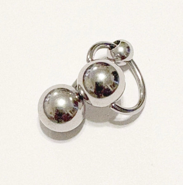 Surgical Steel Double 10mm Balls 14g VCH Barbell.