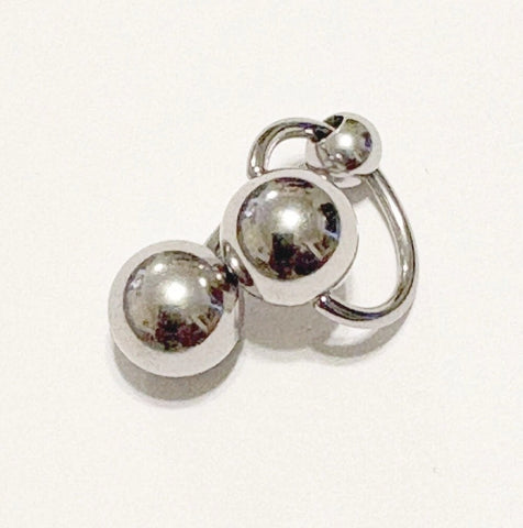 Surgical Steel Double 10mm Balls 14g VCH Barbell.