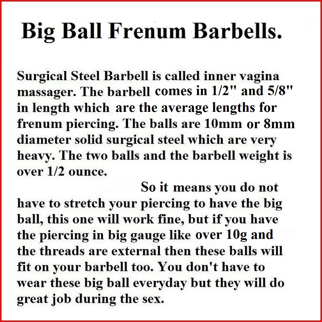 Surgical Steel 10g with 10mm Balls Frenum Barbell or Vagina Massager. –  xtcring