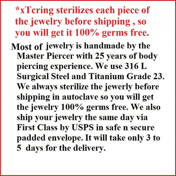 Small Built Women Length 11mm VCH Surgical Steel Initial Piercing Barbell.