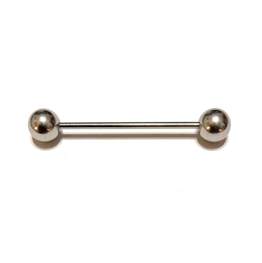 Stainless Steel 14g 8mm BIG BALLS 35 mm Length AMPALLANG Barbell.