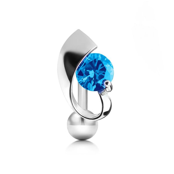 Surgical Steel 14g 10mm Length Easy Top Drop AQUA MINI SHIELD VCH Barbell.