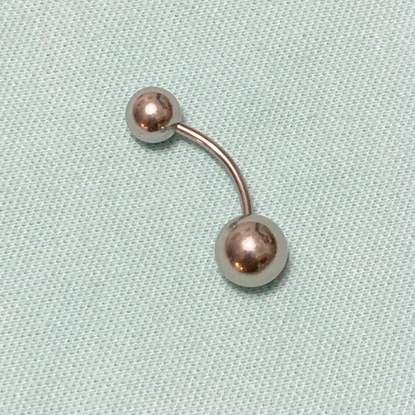 Surgical Steel 14g 5/8" 6mm, 8mm & 10mm BIG Balls PA Curve Barbell.