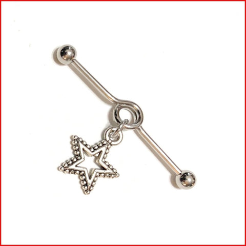 Surgical Steel Hand Crafted Texas Lone Star Industrial Barbell.