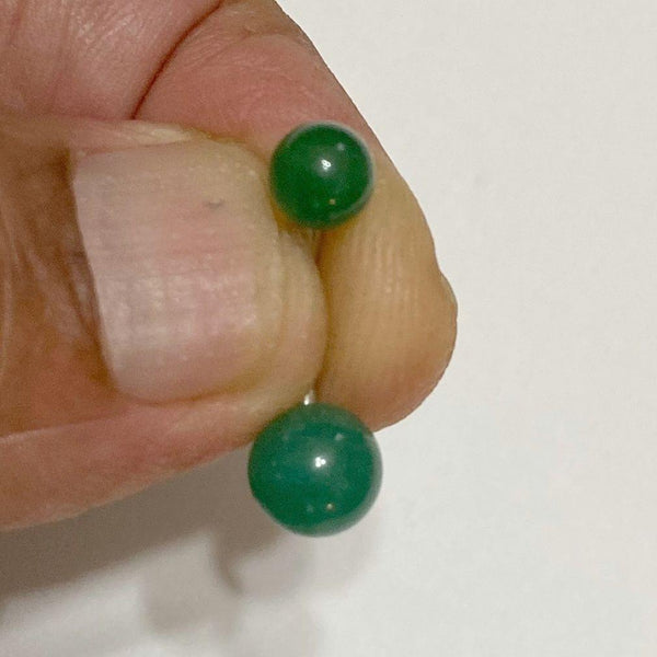 Surgical Steel Natural Green JADE Stone 14g VCH Barbell.