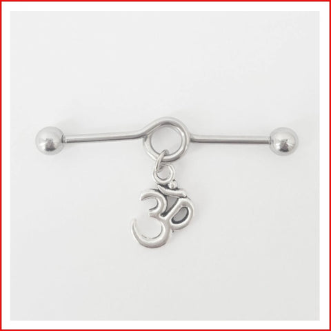 Surgical Steel Hand Crafted Yoga Oms Industrial Barbell.