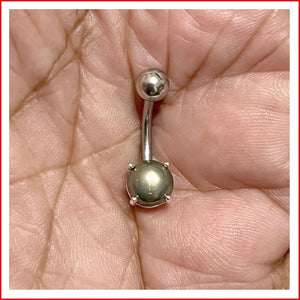 Surgical Steel Prong Set HEMATITE Stone VCH Barbell.