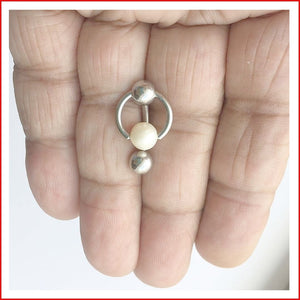 Genuine 8-9mm Diameter PEARL VCH Door Knocker Barbell.