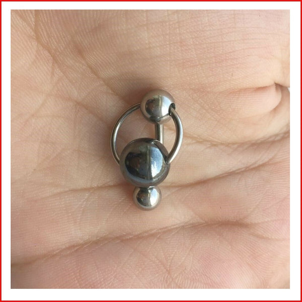 10mm Heavy Hematite Ball VCH Door Knocker Barbell.