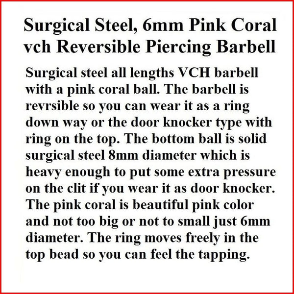 Surgical Steel with Pink Coral VCH Reversible Door Knocker.