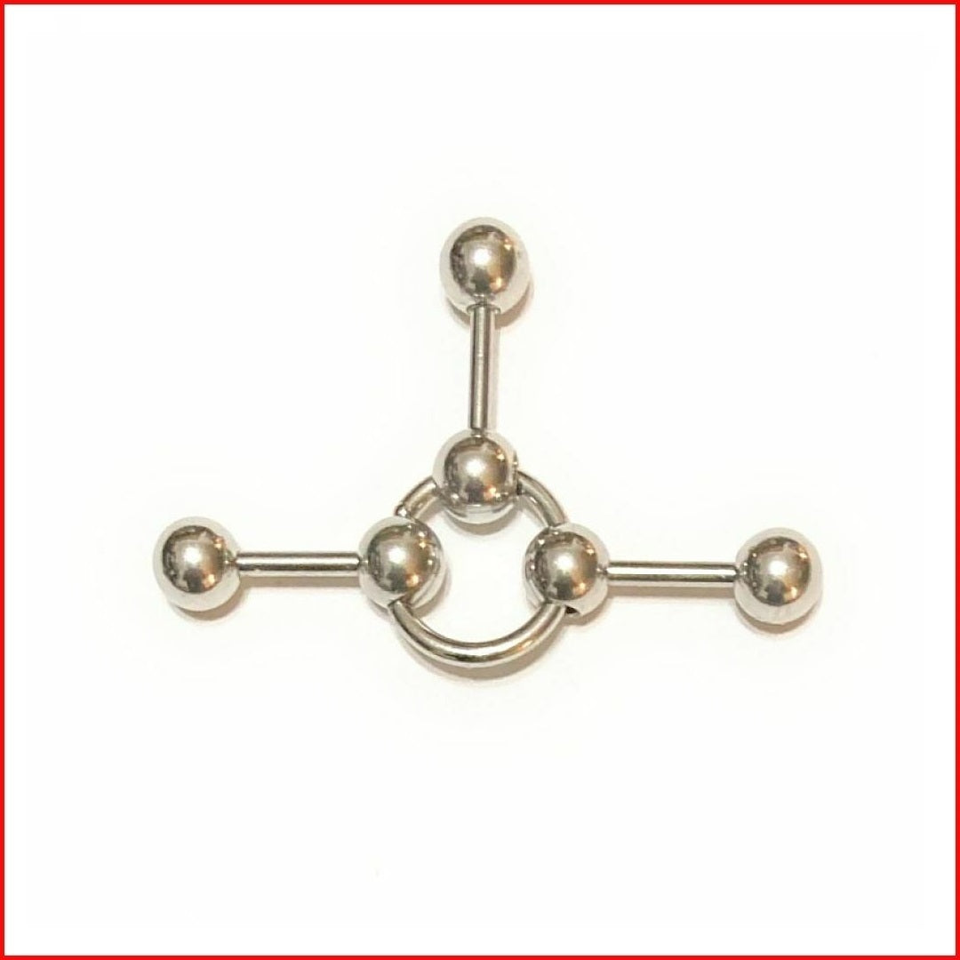 Surgical Steel14g 1-1/2" length 3 Piercings Industrial Barbell.