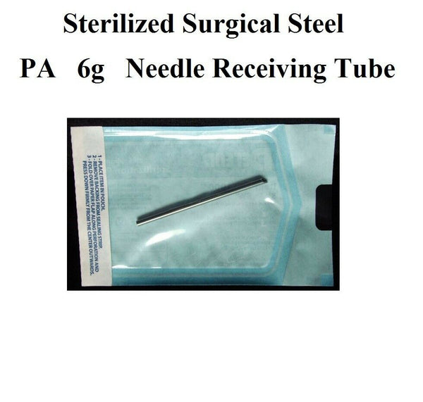 Surgical Steel 6g Needle Receiving Tube for 10g PA PIERCING.