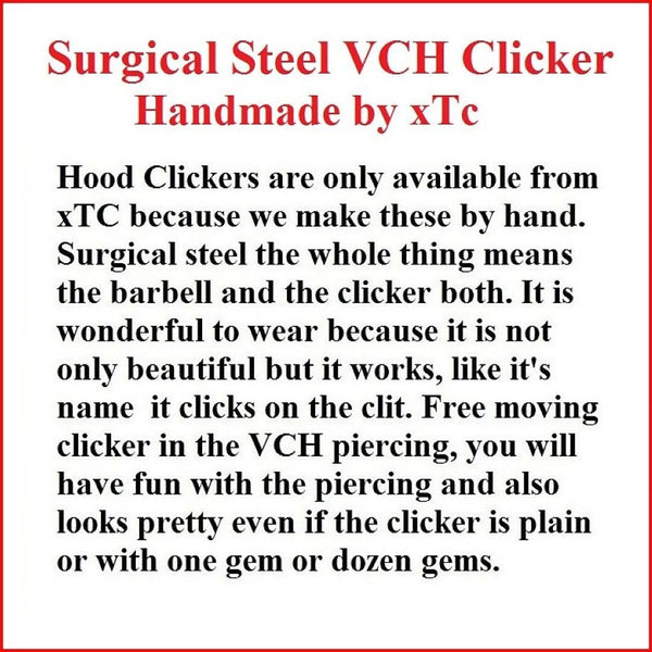 Surgical Steel VCH Pink Gems CLICKER 14g Barbell w Heavy Ball for Extra pressure.