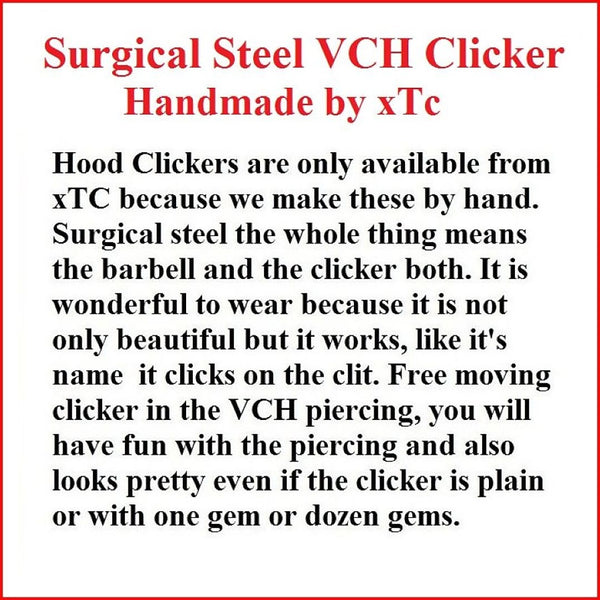 Surgical Steel VCH CLICKER 14g Barbell w Heavy Ball for Extra pressure.