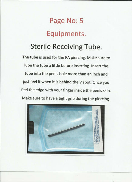 Surgical Steel 8g Needle Receiving Tube for 14g PA PIERCING.