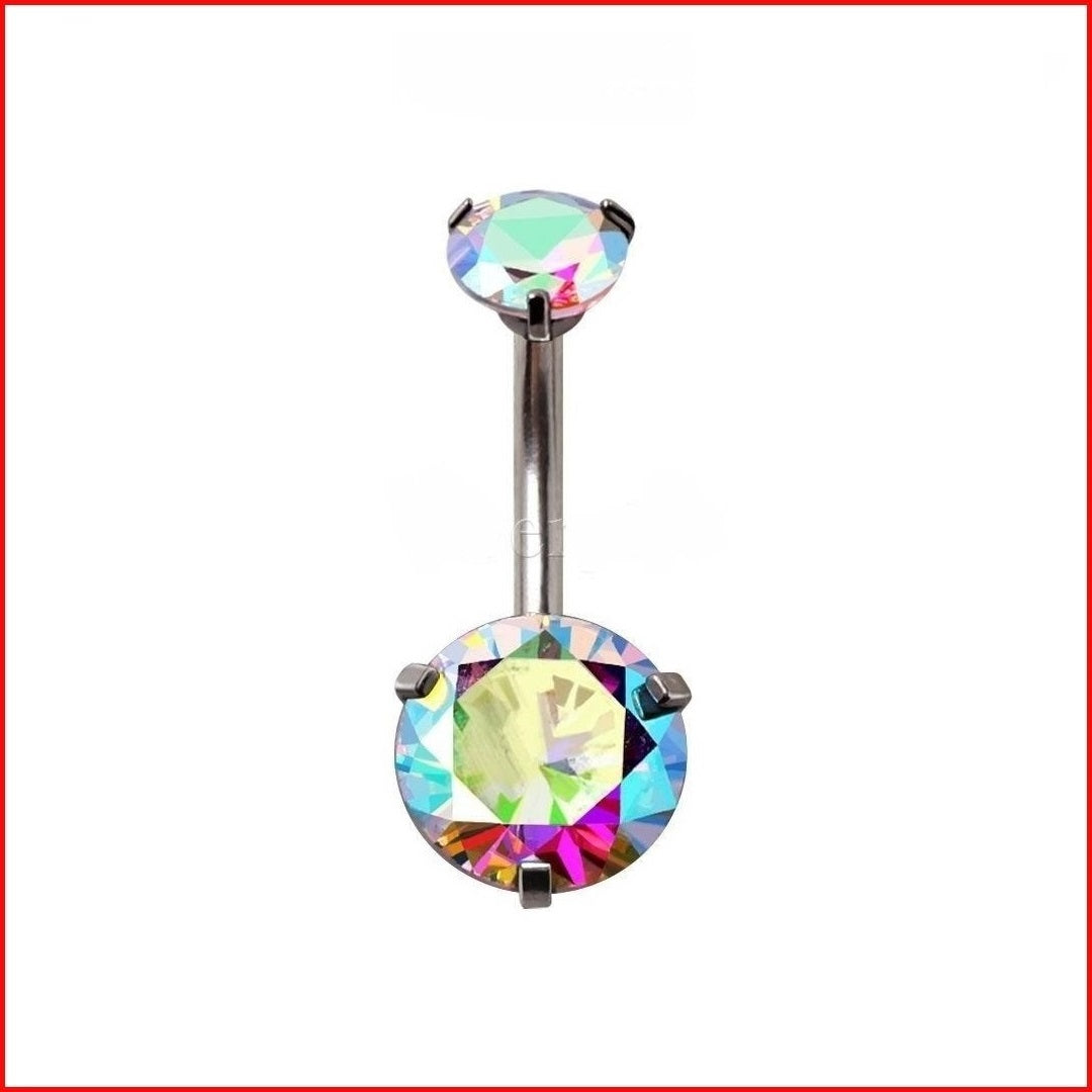 Aurora Borealis Internal Threads Prong Set SHINY & SPARKLY VCH Barbell.