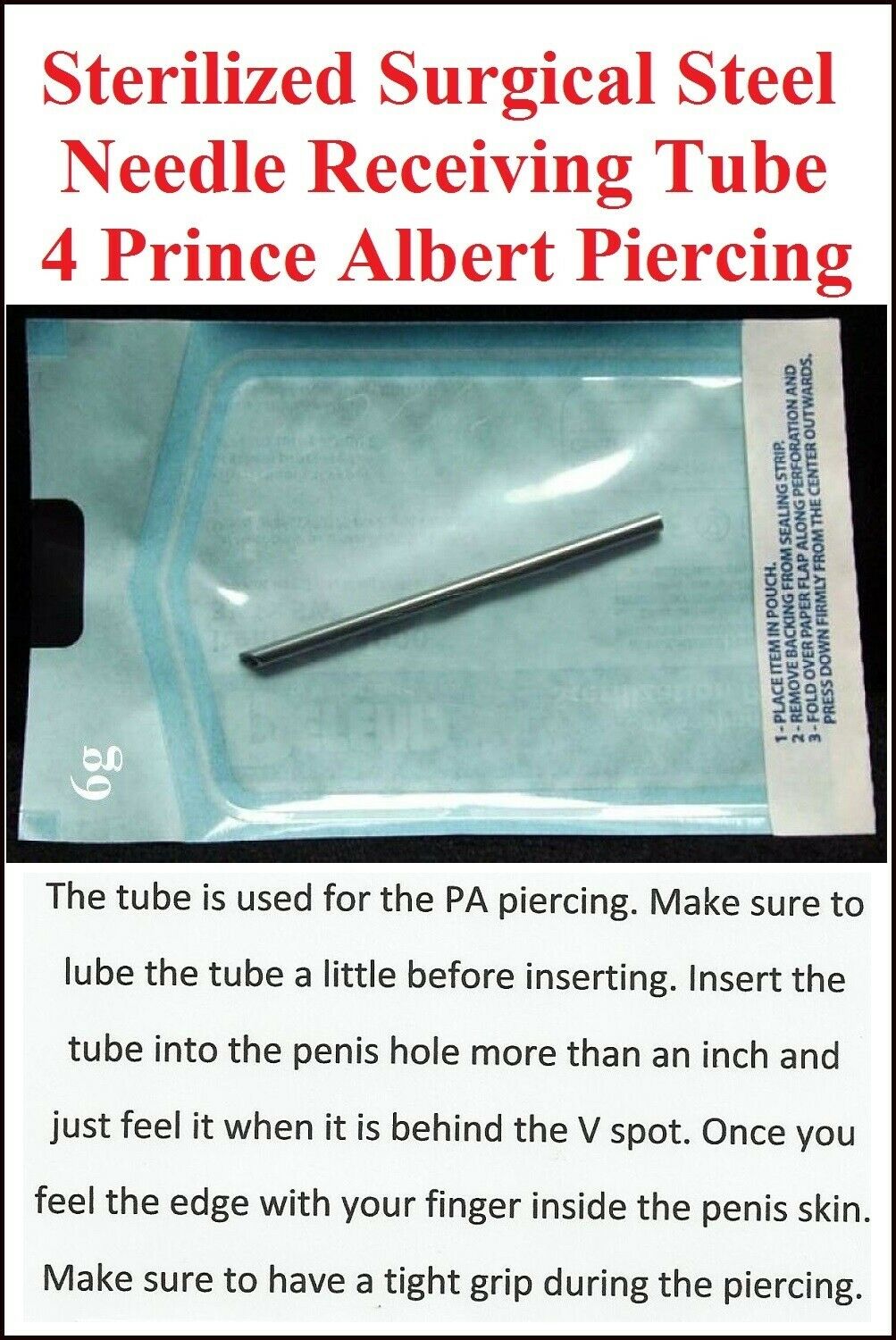 Surgical Steel 6g Needle Receiving Tube for 10g PA PIERCING. – xtcring