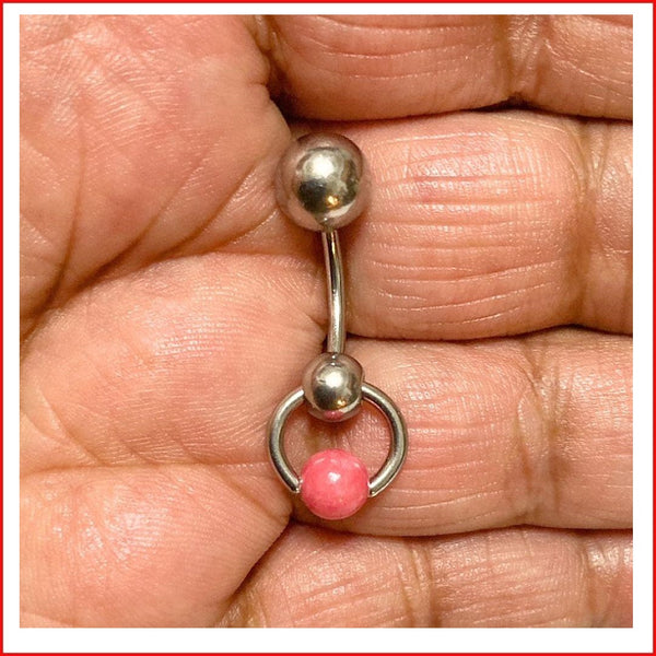 Surgical Steel with Pink Coral VCH Reversible Door Knocker.