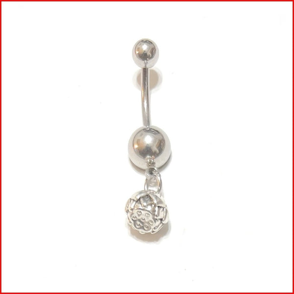 Lotus Flower Dangle Charm Surgical Steel VCH Barbell.