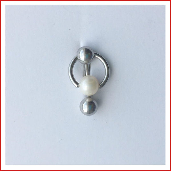 Genuine 8-9mm Diameter PEARL VCH Door Knocker Barbell.