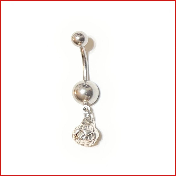 Lotus Flower Dangle Charm Surgical Steel VCH Barbell.