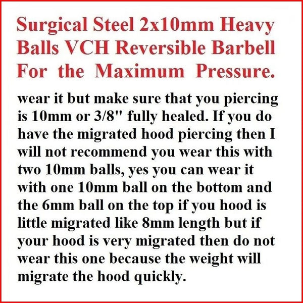 Surgical Steel VCH Piercing Barbell So Heavy That can make a New G-Spot.