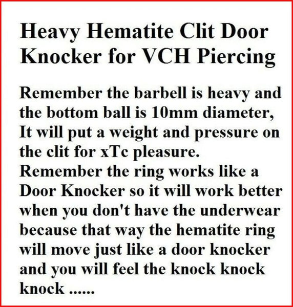 10mm Heavy Hematite Ball VCH Door Knocker Barbell.