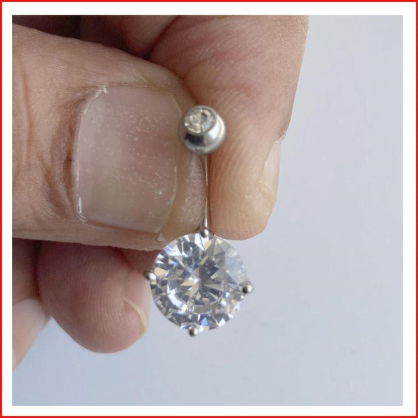 Large 10mm PRONG SET CZ Surgical Steel VCH Barbell.